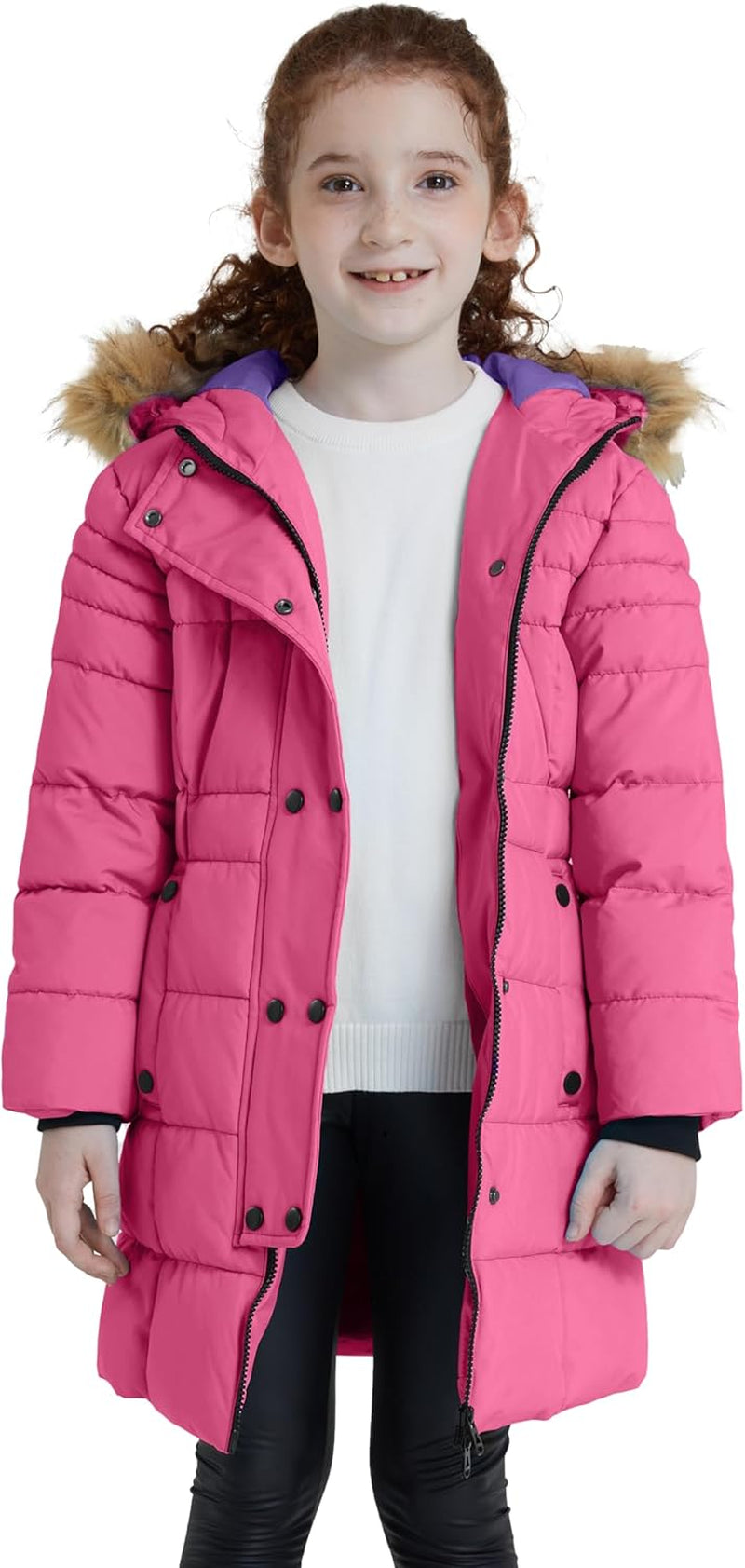 Girls' Waterproof Long Winter Parka Puffer Jacket