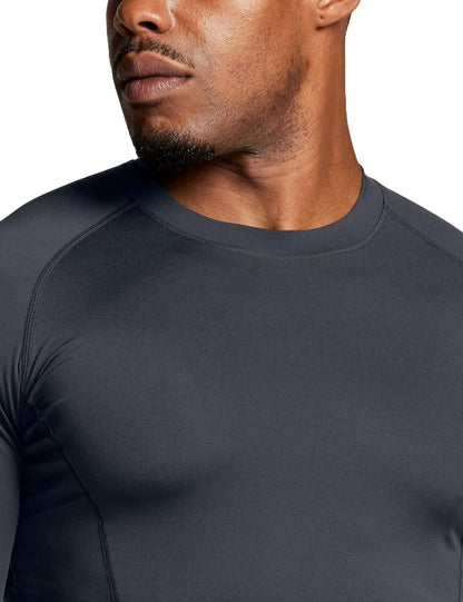 Men's UPF 50+ Long Sleeve Compression Rash Guard for Water Sports and Athletic Training