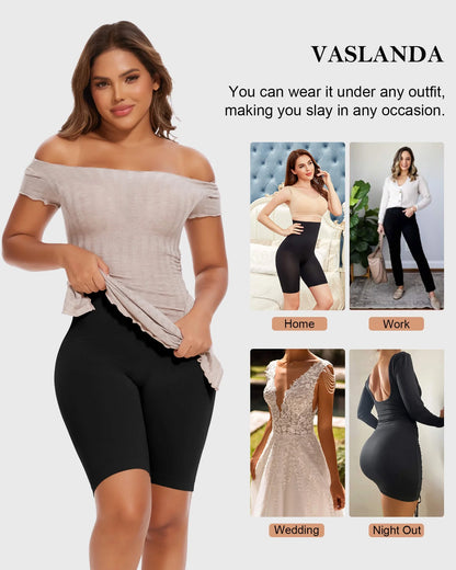 High-Waisted Tummy Control Shapewear Shorts - 2 Pack Body Shaper for Thigh Slimming