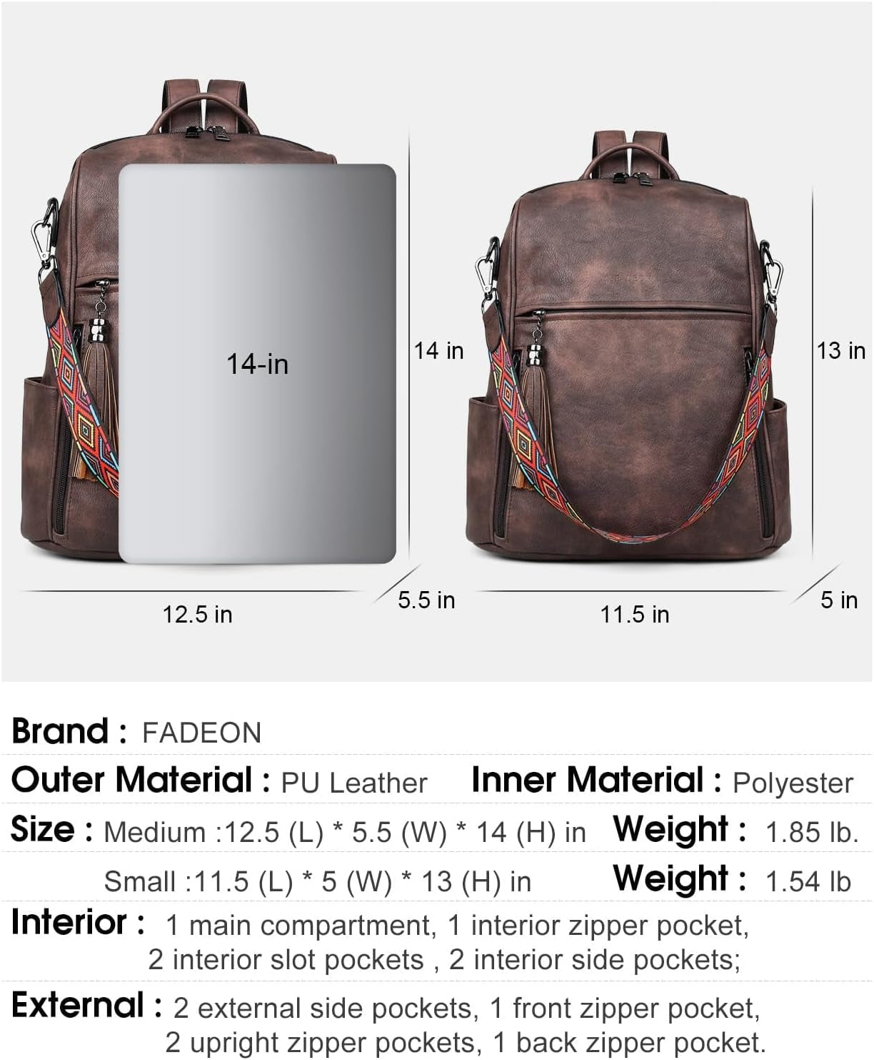 Women's Designer Leather Backpack Purse - Fashionable Travel Shoulder Bag with Tassel Detail