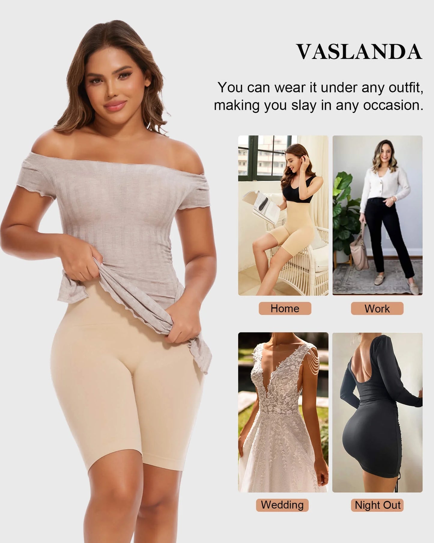 High-Waisted Tummy Control Shapewear Shorts - 2 Pack Body Shaper for Ultimate Thigh Slimming