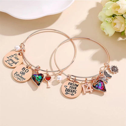 Elegant Charm Bracelets for Women's Milestone Birthdays - Thoughtful Gifts for Daughters, Sisters, Friends, Teens, Mothers, and Grandmothers