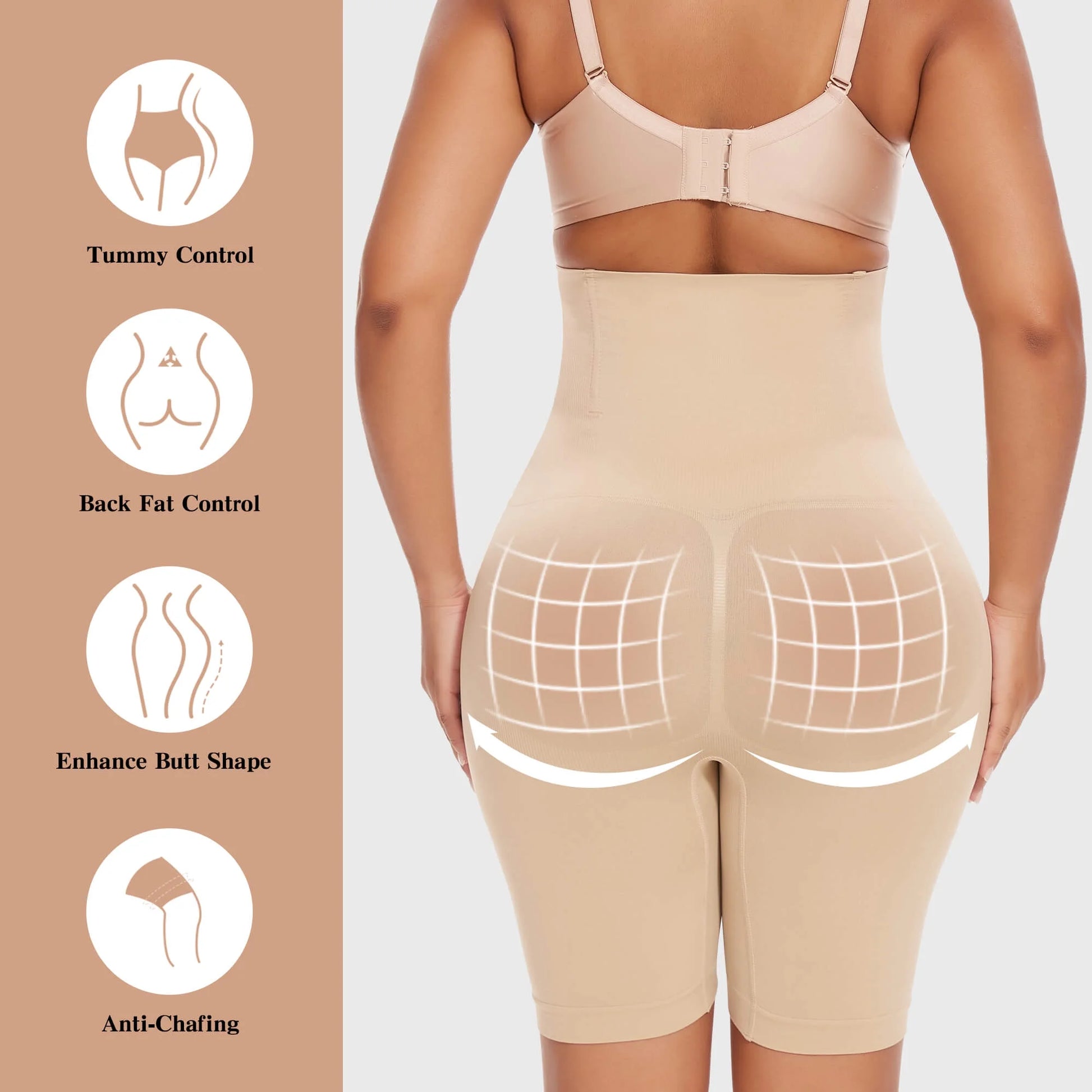 High-Waisted Tummy Control Shapewear Shorts - 2 Pack Body Shaper for Ultimate Thigh Slimming