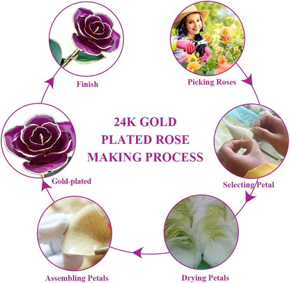 24K Gold-Plated Rose - Timeless Gift for Wife, Mother, Grandmother - Perfect for Anniversaries, Birthdays, and Weddings