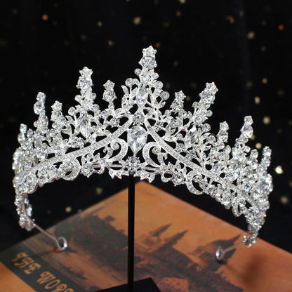 Silver Tiara and Crown for Women - Crystal Rhinestone Accessories for Bridal, Birthday, Prom, Halloween, and Costume Events