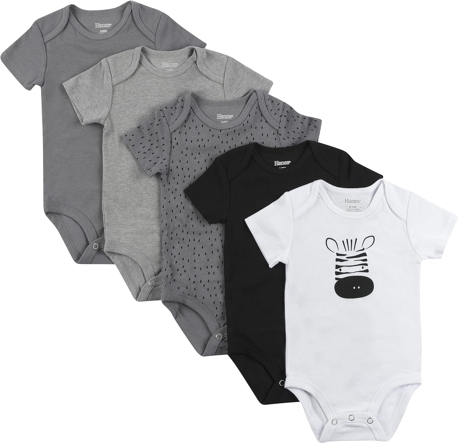 Baby Bodysuits, Ultimate Flexy Short Sleeve for Boys & Girls, 5-Pack