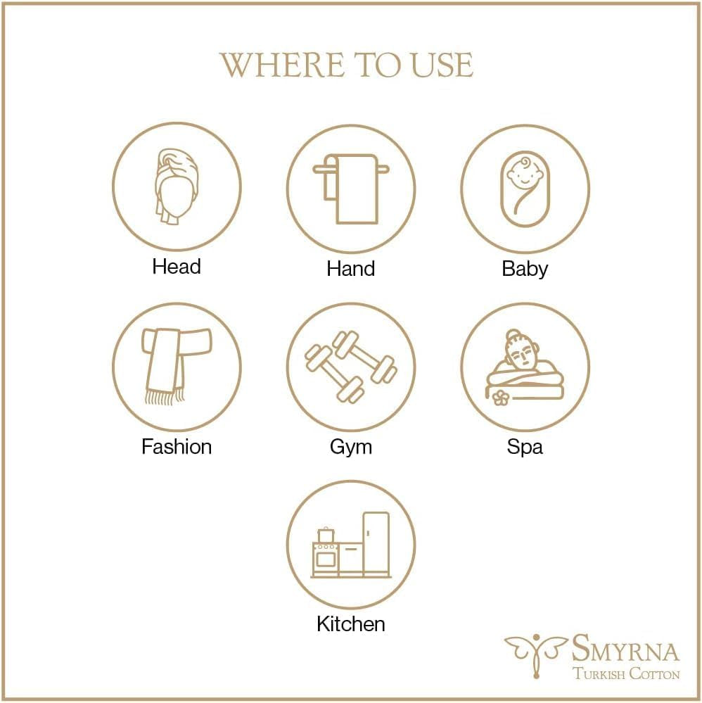 Smyrna Vintage Series Turkish Cotton Hand Towels, 16x40 Inches, Set of 2 Decorative Towels in Blush Pink for Bathroom, Kitchen, Face, Hair, Tea, Yoga, Gym, and Dishcloth Use