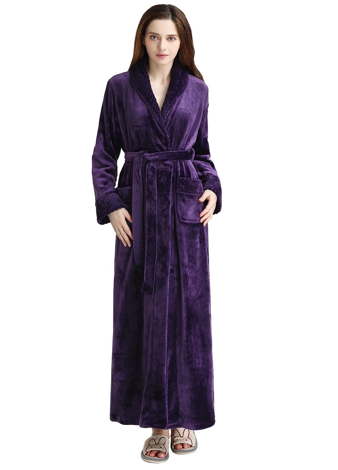 Indulge in Luxury:  Women's Soft Fleece Bathrobe - Cozy Long Spa Robe for Ultimate Comfort