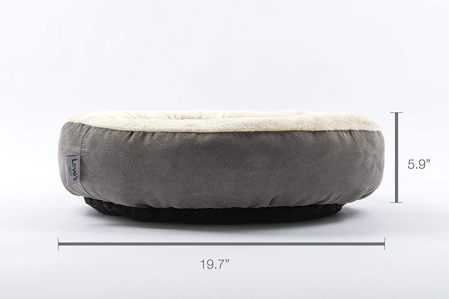 Round Donut Pet Cushion Bed for Cats and Small Dogs, 20-Inch, Anti-Slip Water-Resistant Base, Ultra-Soft Durable Fabric, Washable Luxury Design in Gray