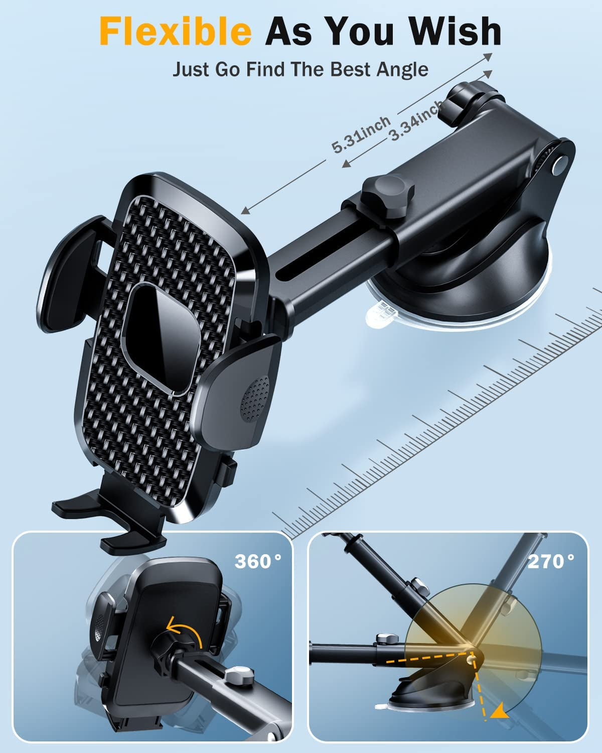 Soporte Para Telefono Con Parabrisas Para Automovil Succion Grado Militar Nueva