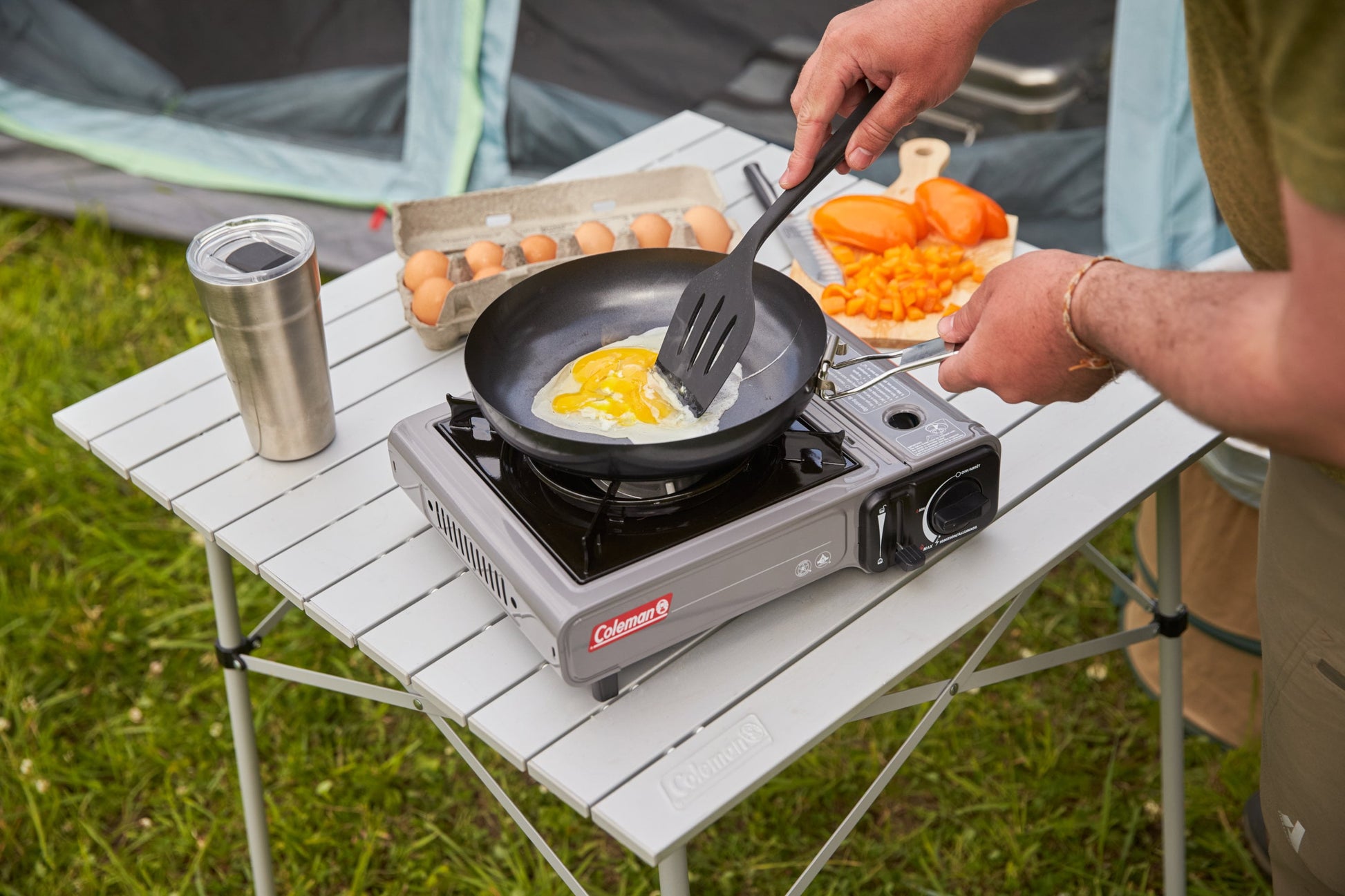Portable Butane Camping Stove - 1 Burner, Compact & Lightweight for Outdoor Adventures - Gray