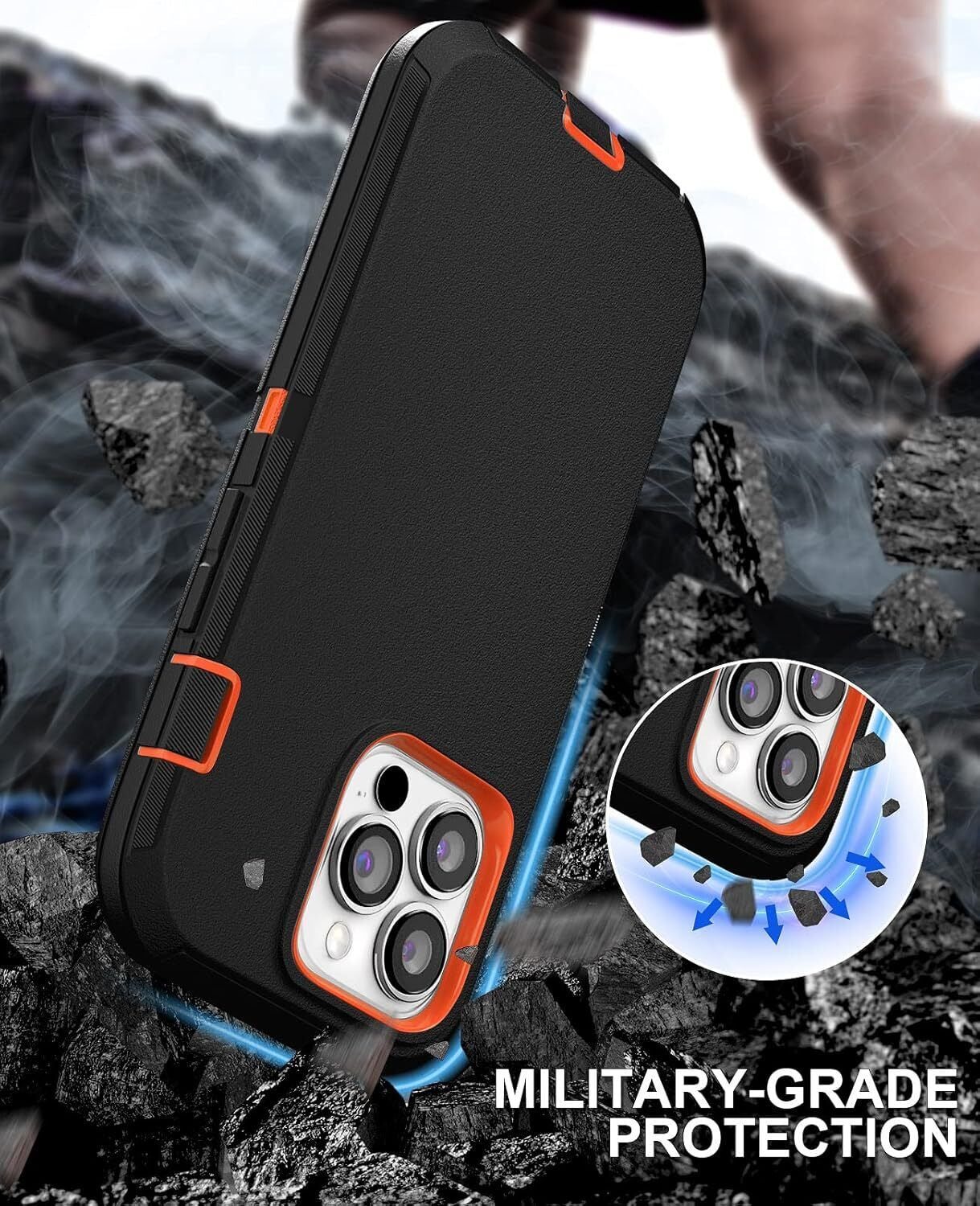 For Iphone 16 15 14 plus 13 12 Pro Max Shockproof Heavy Duty Case + Belt Clip