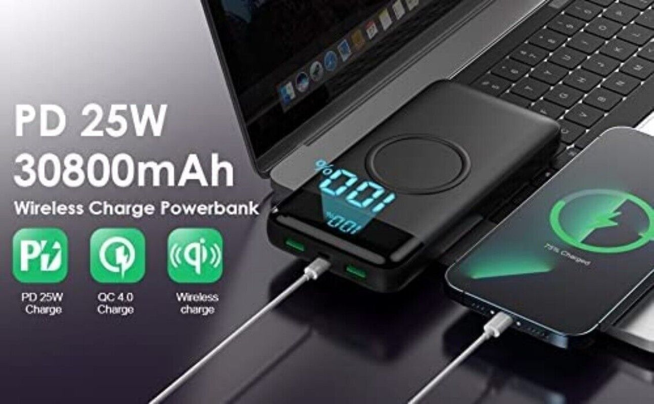 Cargador Portatil Para Celular Iphone Lg Xiaomi ,Bateria Externa Movil 30800Mah