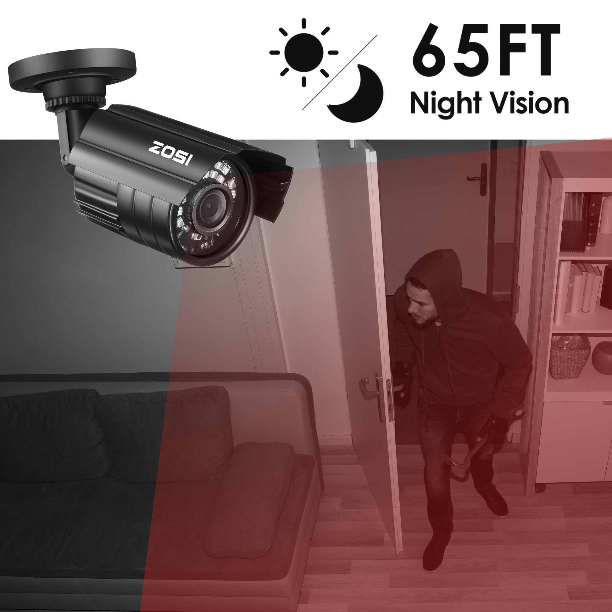 1080P HD Night Vision Security Camera - 4 in 1 Wired CCTV for Home & Office, Outdoor Bullet Design