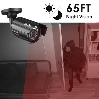 1080P HD Night Vision Security Camera - 4 in 1 Wired CCTV for Home & Office, Outdoor Bullet Design