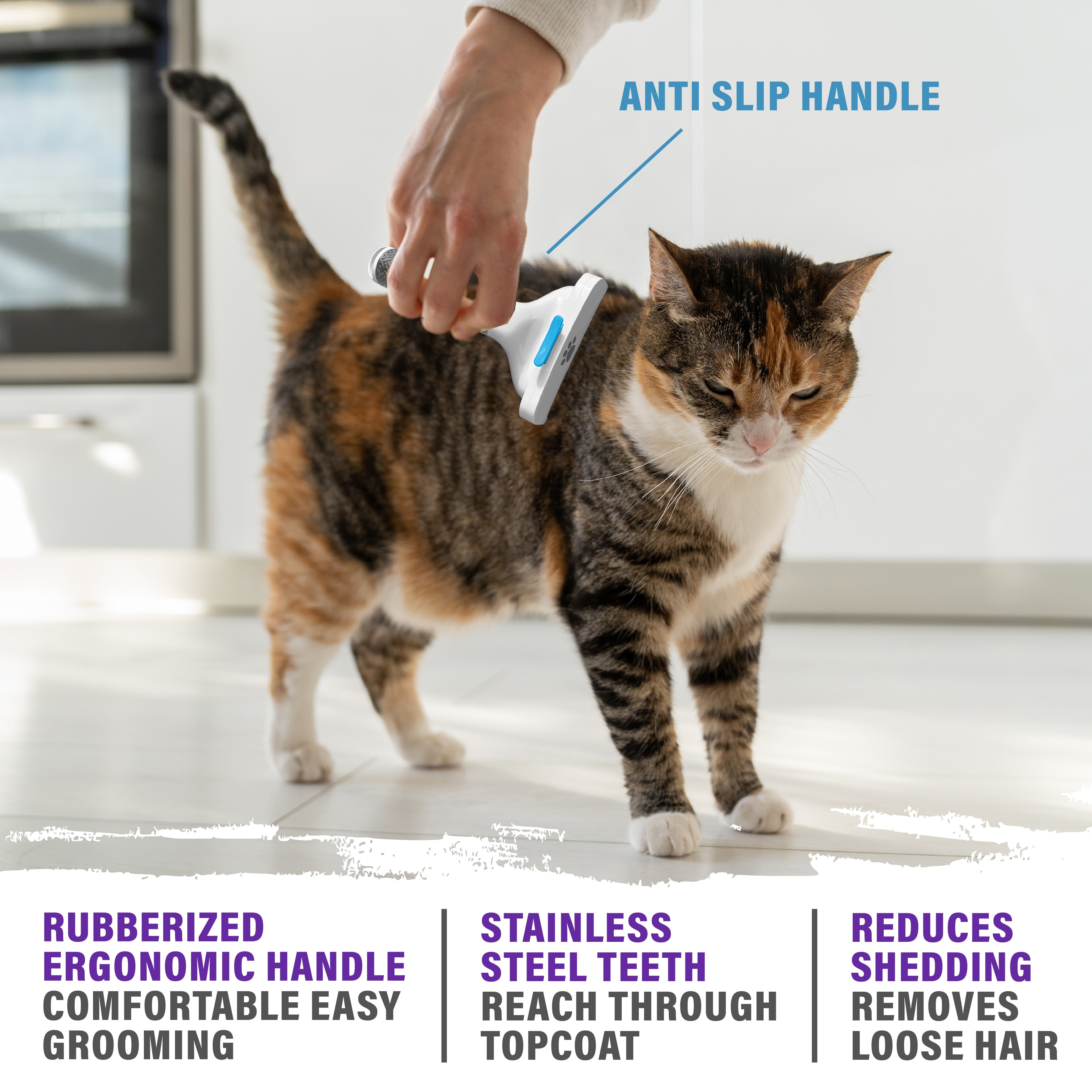 Self-Cleaning Pet Grooming Brush - Effortlessly Removes Loose Fur and Hair for Dogs and Cats