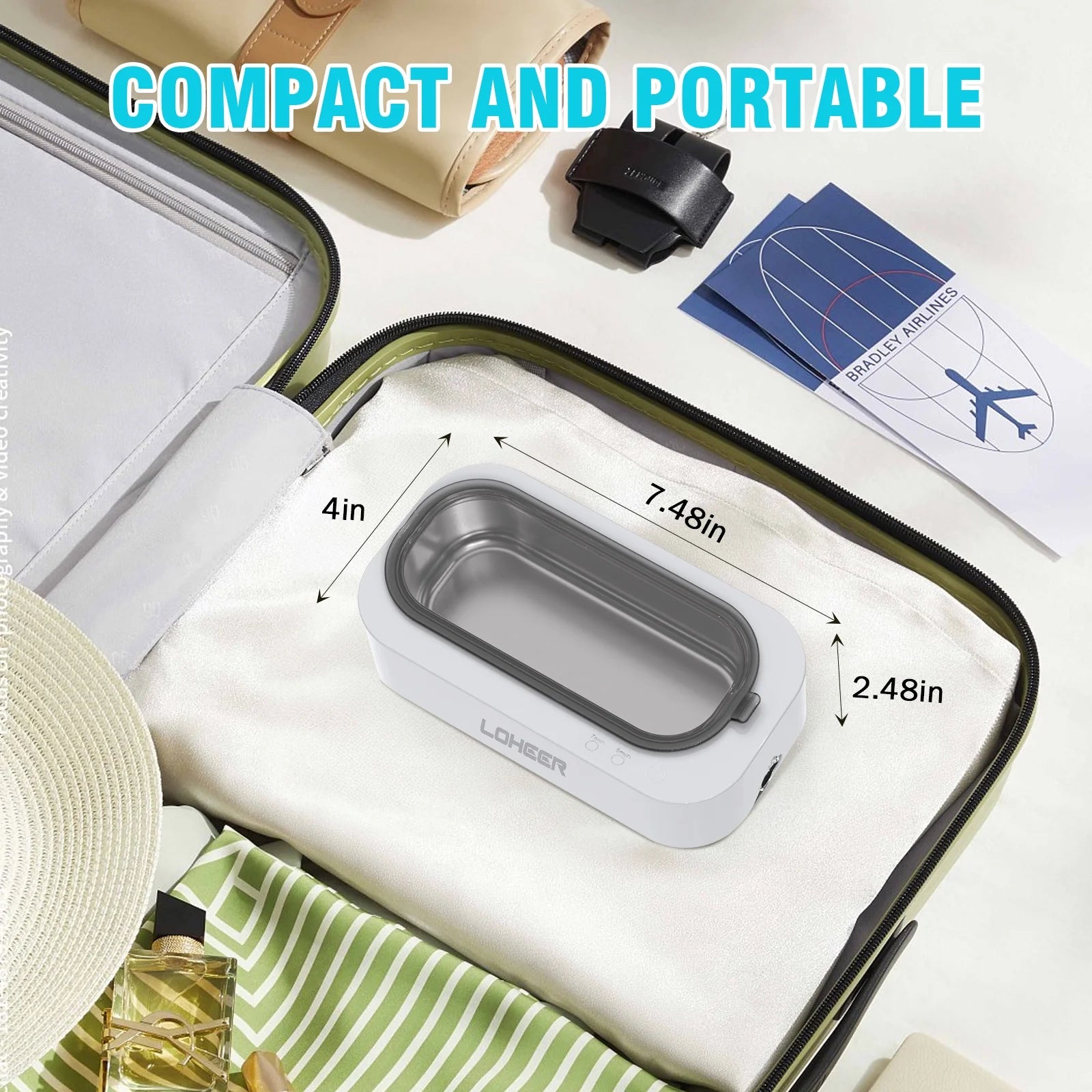 Ultrasonic Jewelry Cleaner - 12Oz 48Khz for Sparkling Rings, Glasses & Jewelry