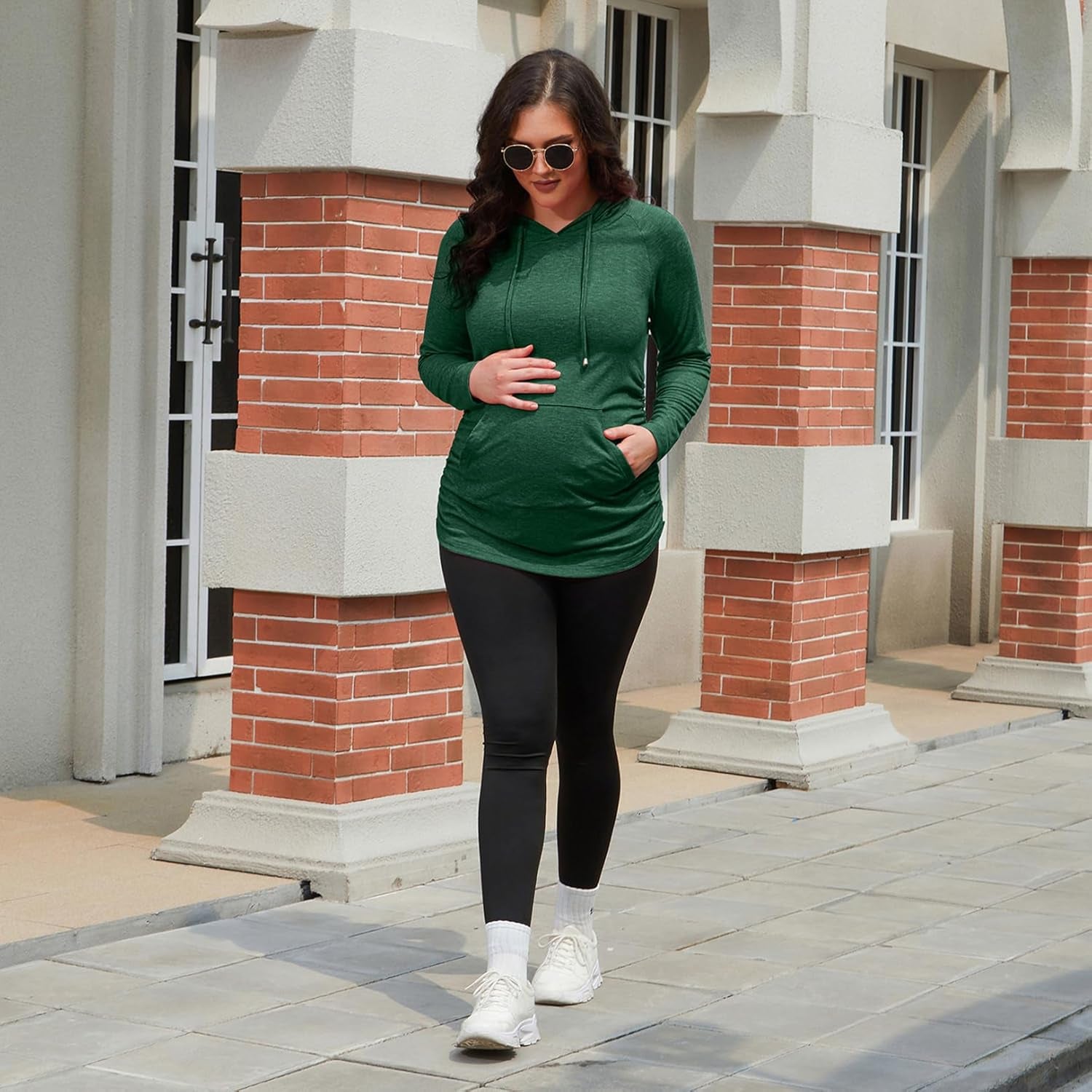 Long Sleeve Maternity Hoodie - Casual Pregnancy Sweatshirt