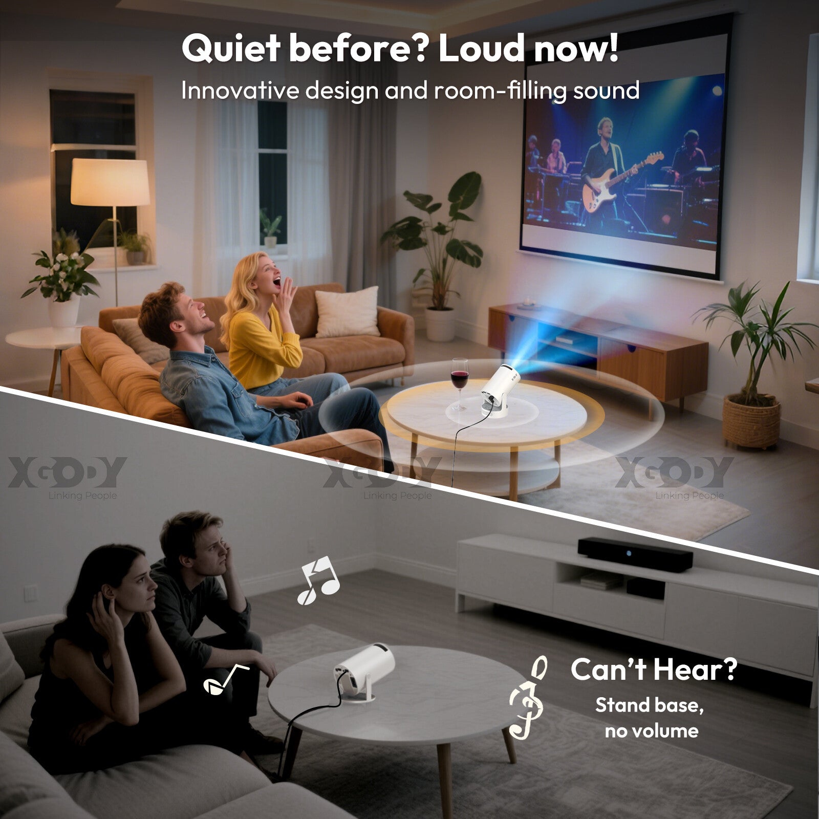 4K Mini Projector 12000 Lumen LED 1080P Wifi Bluetooth UHD Portable Home Theater