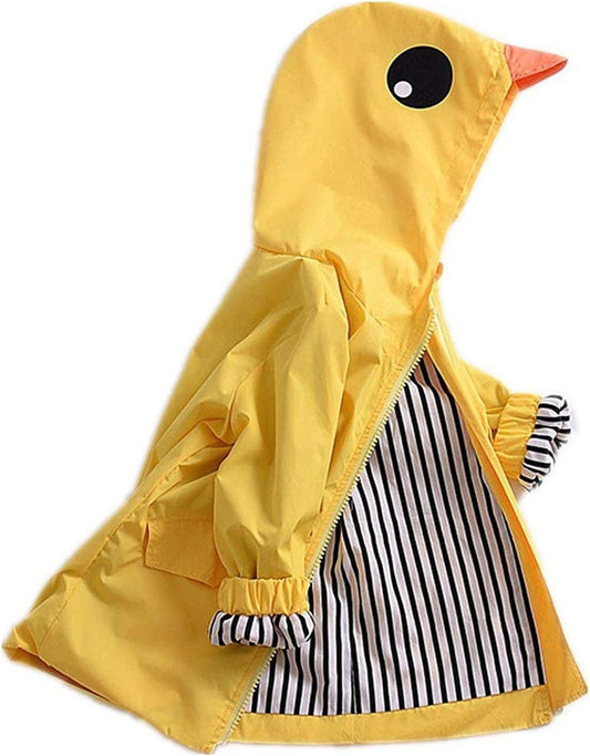 Toddler Duck Rain Jacket - Cute Cartoon Animal Hoodie for Boys and Girls, Ideal for Fall and Winter School Outfits