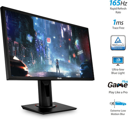 VG248QG 24-Inch G-SYNC Gaming Monitor, 165Hz, 1080P, 0.5ms Response Time, Eye Care Technology, DP, HDMI, DVI, Black