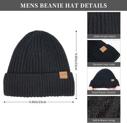 Winter Accessories Set for Men: Beanie Hat, Scarf, and Touchscreen Gloves for Men and Women