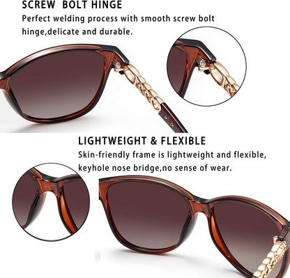 Sunglasses for Women - Polarized UV Protection, Trendy Design