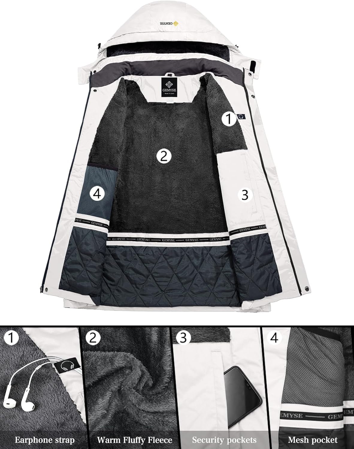 Men's Waterproof Mountain Ski Jacket - Windproof and Rain-Resistant Winter Outerwear