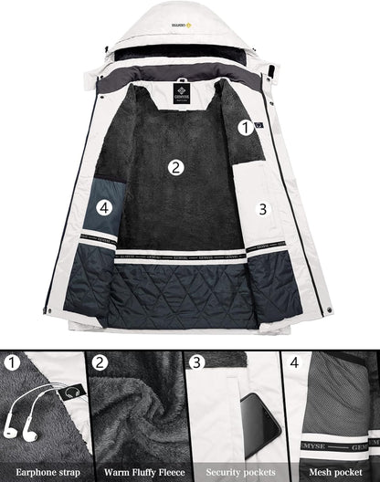 Men's Waterproof Mountain Ski Jacket - Windproof and Rain-Resistant Winter Outerwear